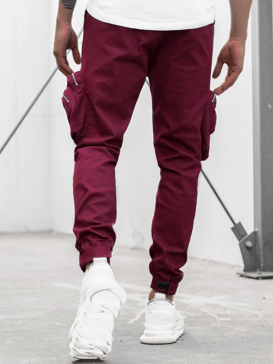 Joggers Camo Pantalu00f3n Jogger Cargo Para Hombre Color Burdeos