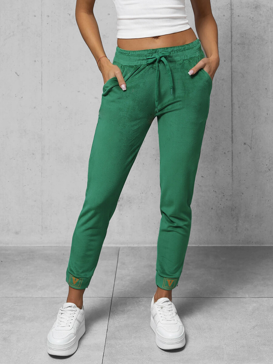 Pantalón de chándal de algodón - Verde caqui - MUJER