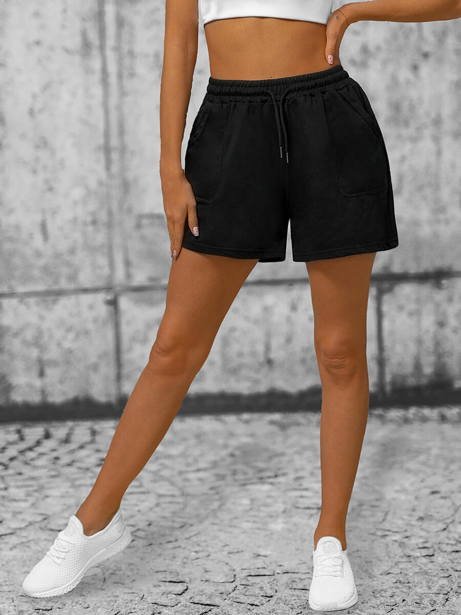 Pantalones cortos de chándal para mujer negras OZONEE JS/8K950/3