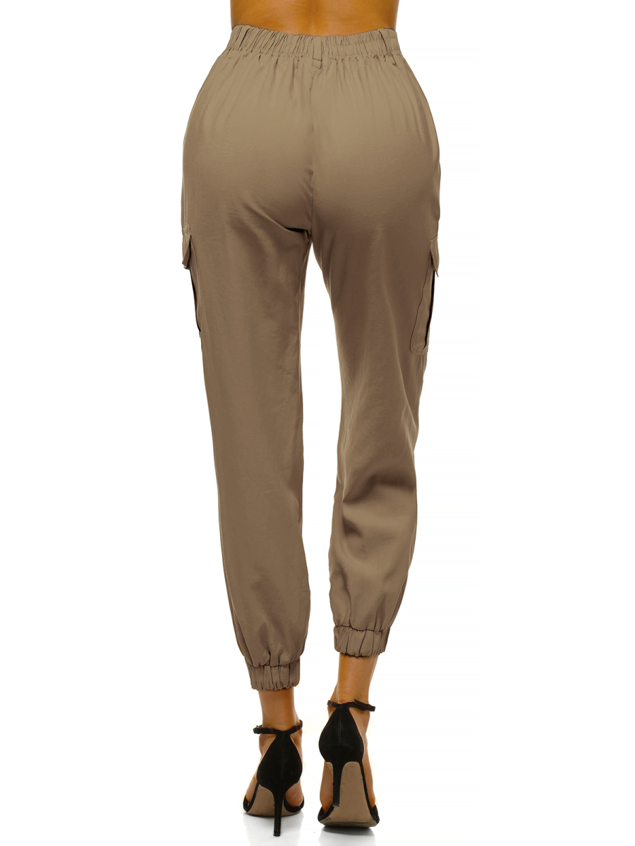 Pantalones jogger para mujer beige claro OZONEE O/HM005