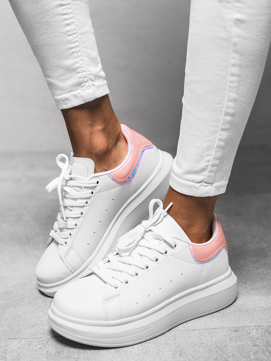 Sneakers de mujer rosablancos OZONEE T/126 OZONEE