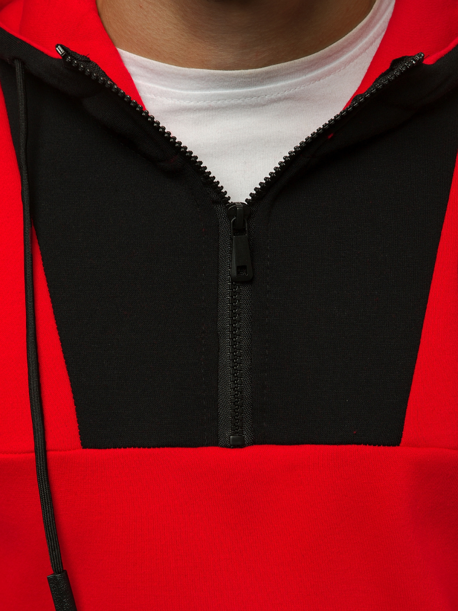 Sudadera con capucha de hombre roja OZONEE JS/KS2161 OZONEE Sudadera con capucha de hombre roja OZONEE JS/KS2161 OZONEE