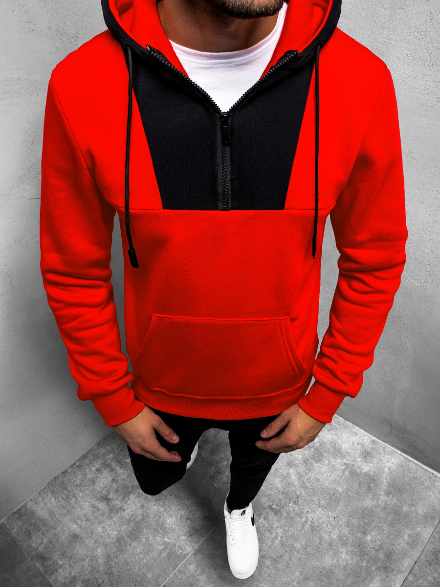 Sudadera con capucha de hombre roja OZONEE JS/KS2161Z OZONEE Sudadera con capucha de hombre roja OZONEE JS/KS2161Z OZONEE