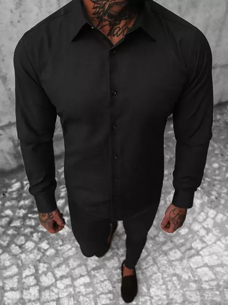Camisa de hombre negra OZONEE MECH/2122Z