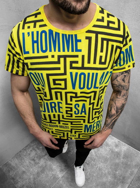 Camiseta de hombre amarilla OZONEE JS/KS2020Z
