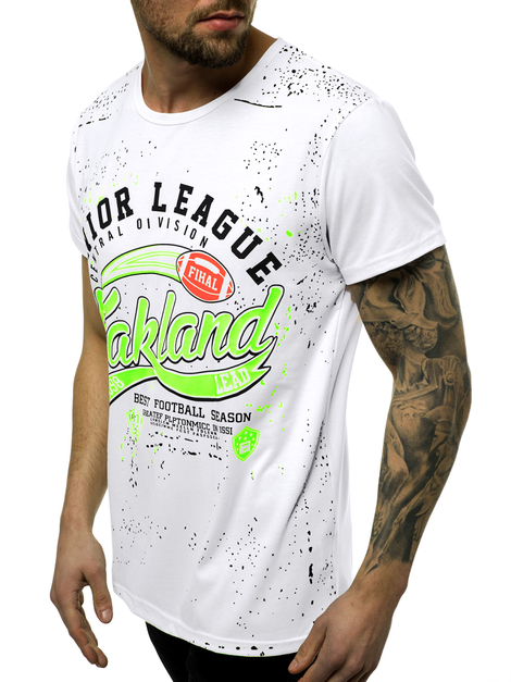 Camiseta de hombre blanca OZONEE JS/KS1975