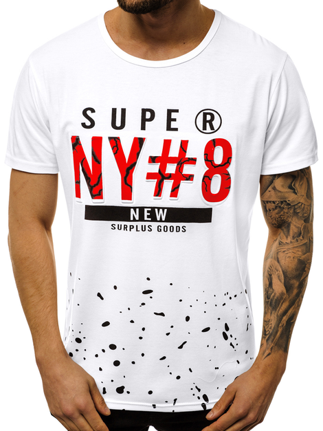 Camiseta de hombre blanca OZONEE JS/KS2028Z