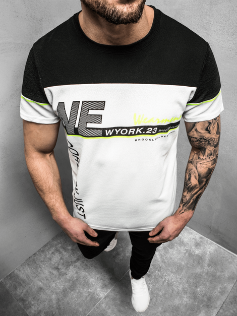 Camiseta de hombre blanca OZONEE JS/SS11002Z