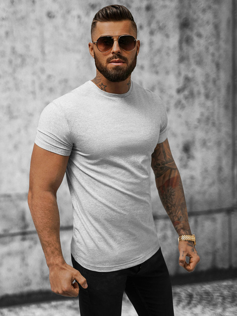 Camiseta de hombre gris OZONEE NB/MT3001