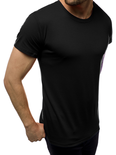 Camiseta de hombre negra OZONEE JS/712005 