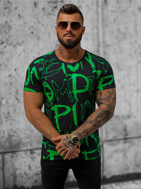 Camiseta de hombre negra OZONEE JS/KS1972Z