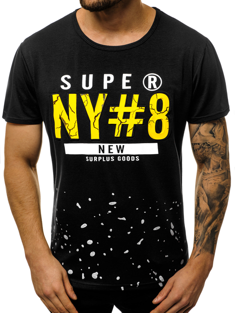 Camiseta de hombre negra OZONEE JS/KS2028
