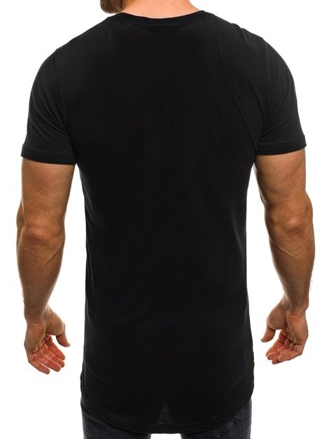Camiseta de hombre negro-blanca OZONEE O/1115