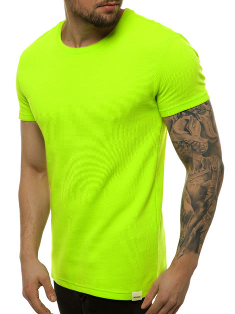 Camiseta de hombre verde-neón OZONEE MACH/M1193 | OZONEE