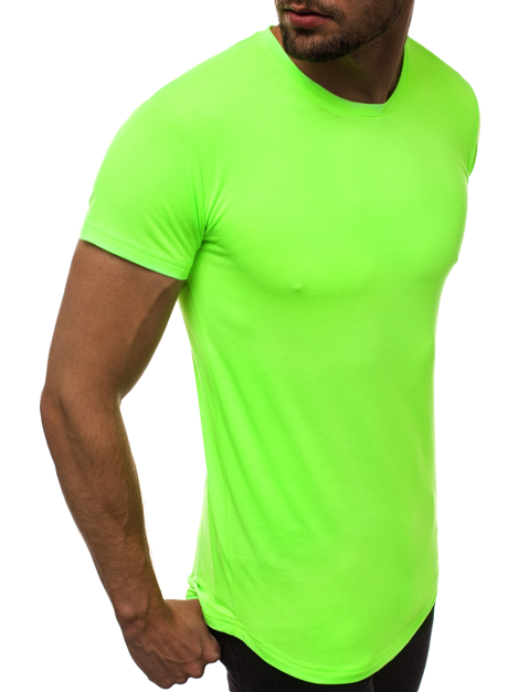 Camiseta de hombre verde-neón OZONEE O/181227X | OZONEE