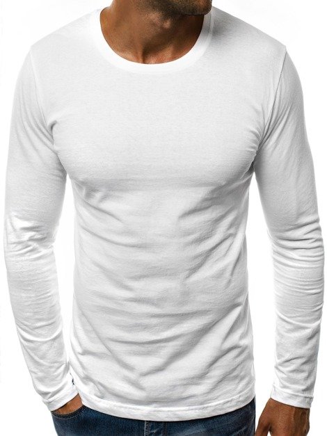 Camiseta de manga larga de hombre blanca OZONEE O/1209 