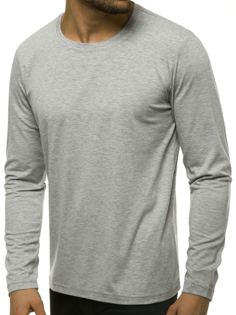 Camiseta de manga larga de hombre gris OZONEE JS/CX01
