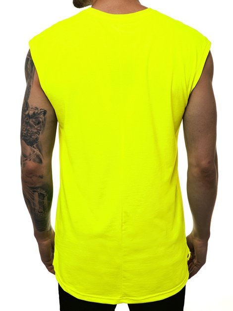 Camiseta sin mangas de hombre amarillo-neón OZONEE MACH/M1210