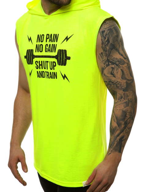 Camiseta sin mangas de hombre amarillo-neón OZONEE MACH/M1216