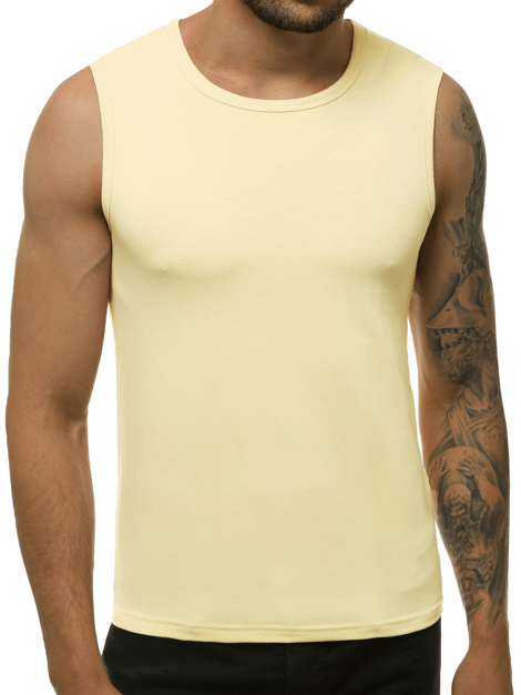 Camiseta sin mangas de hombre beige OZONEE JS/99001/67