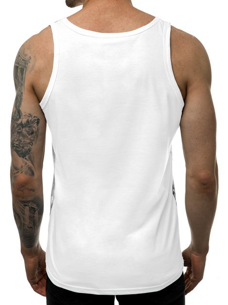 Camiseta sin mangas de hombre blanca OZONEE JS/SS11033
