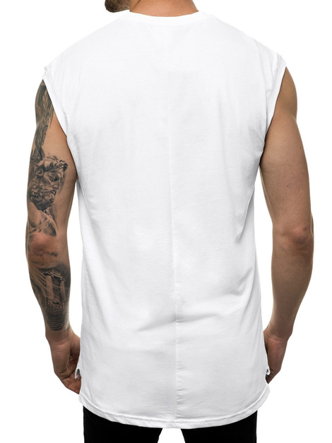 Camiseta sin mangas de hombre blanca OZONEE MACH/M1210Z