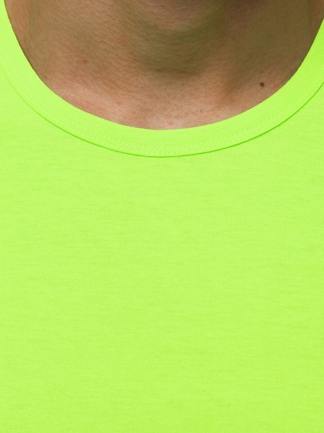 Camiseta sin mangas de hombre verde-neón OZONEE JS/99001/72