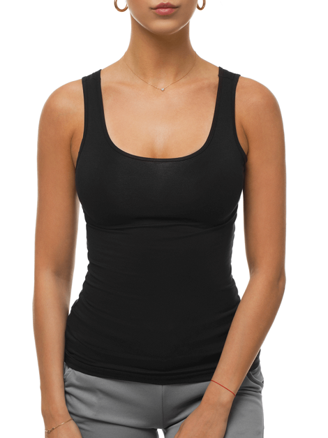 Camiseta sin mangas de mujer negra OZONEE BT/71592A