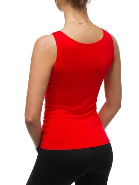 Camiseta sin mangas de mujer roja OZONEE BT/71592A