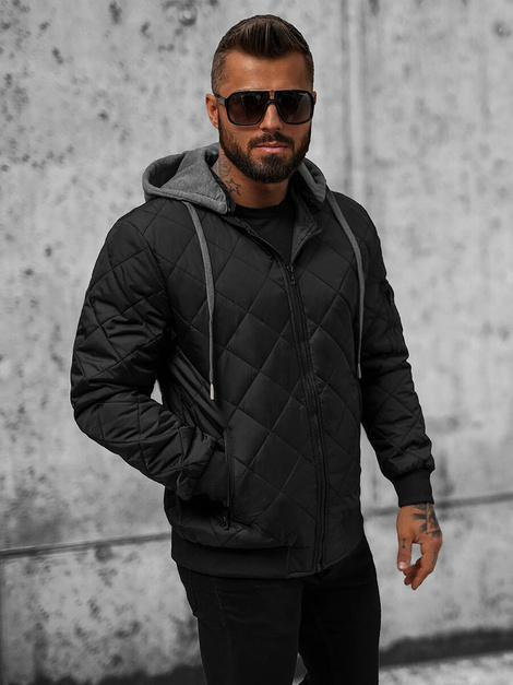 Chaqueta de hombre negra OZONEE JS/8M986/392