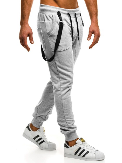 OZONEE 0949 Pantalón de chándal jogger de hombre gris