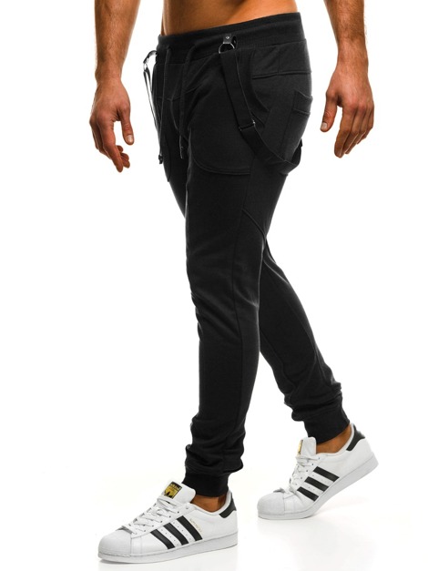 OZONEE 0949 Pantalón de chándal jogger de hombre negro
