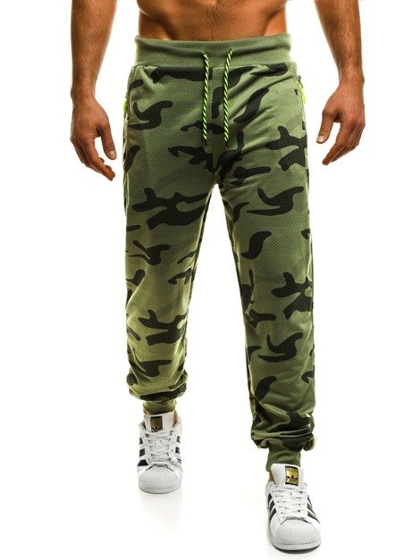 OZONEE 1232 Pantalón de chándal jogger de hombre verde