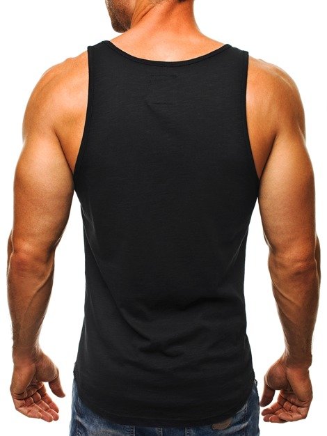 OZONEE 9078 Camiseta sin mangas de hombre negra
