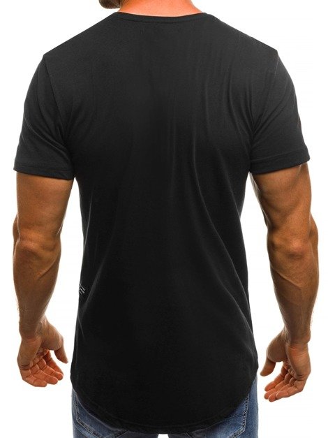 OZONEE B/181382 Camiseta de hombre negra