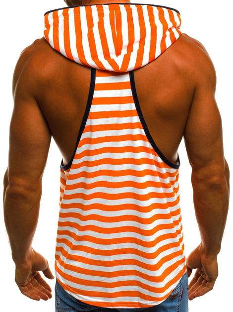 OZONEE B/181563 Camiseta sin mangas de hombre naranja