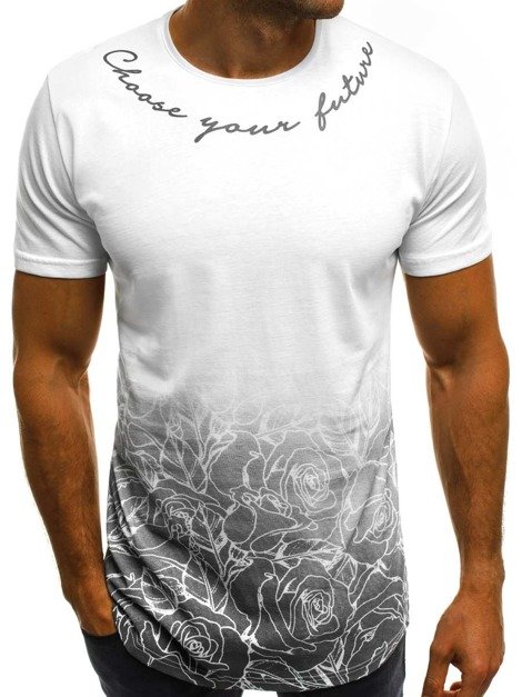 OZONEE B/181600 Camiseta de hombre blanca