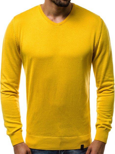 OZONEE B/2390 Jersey de hombre amarillo