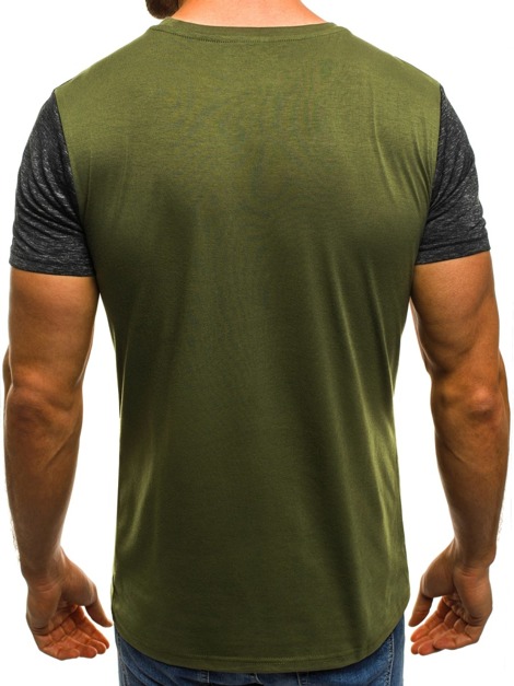 OZONEE JS/5007J Camiseta de hombre verde