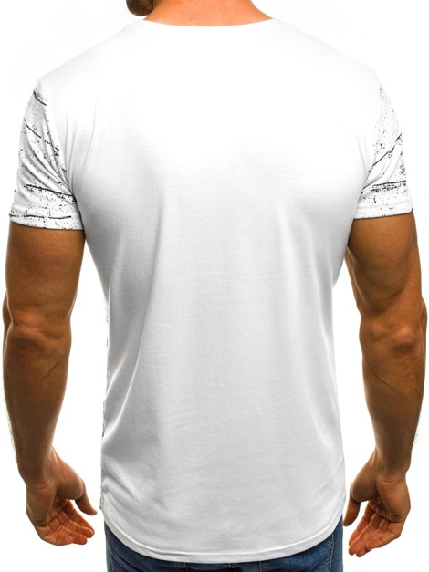 OZONEE JS/5011J Camiseta de hombre blanca