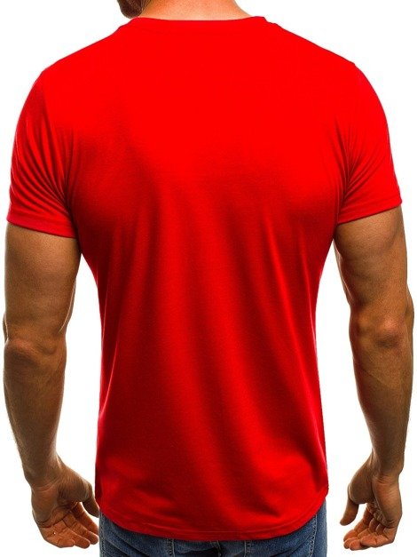 OZONEE JS/5021T Camiseta de hombre roja