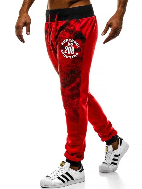 OZONEE JS/AM021 Pantalón de chándal de hombre roja