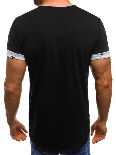OZONEE JS/SS205 Camiseta de hombre negra