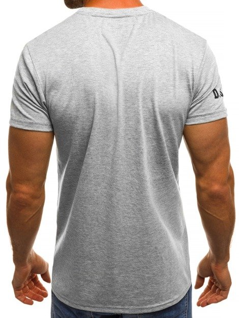 OZONEE JS/SS289 Camiseta de hombre gris