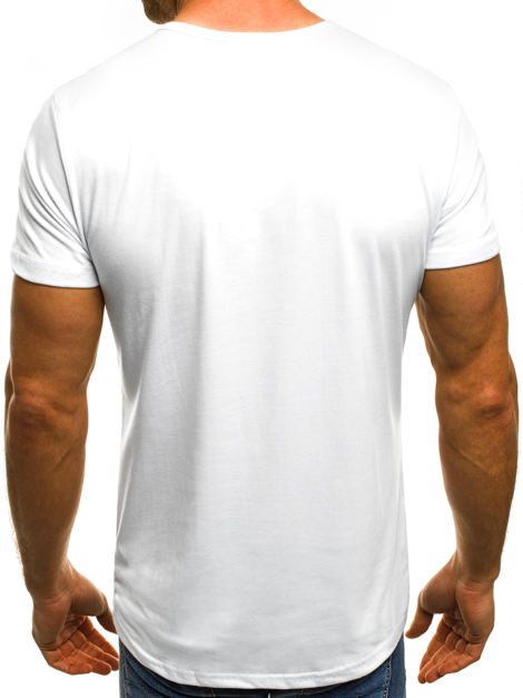 OZONEE JS/SS299 Camiseta de hombre blanca