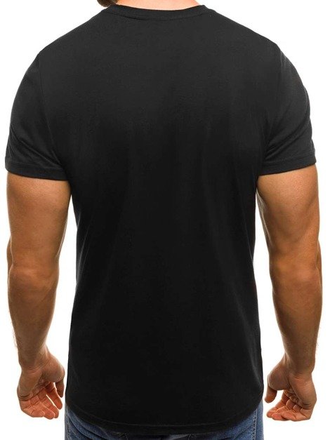OZONEE JS/SS319 Camiseta de hombre negra