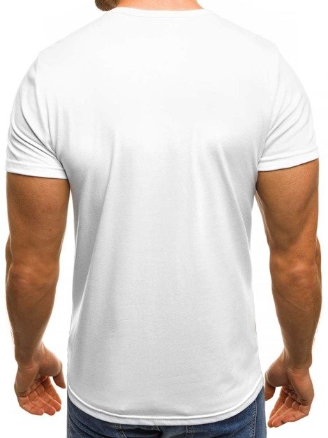 OZONEE JS/SS325 Camiseta de hombre blanca