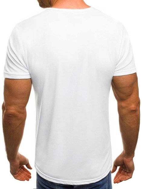 OZONEE JS/SS327 Camiseta de hombre blanca