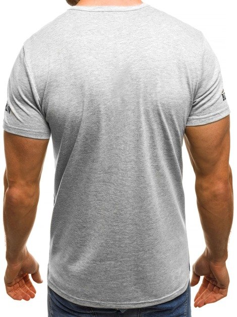 OZONEE JS/SS337 Camiseta de hombre gris