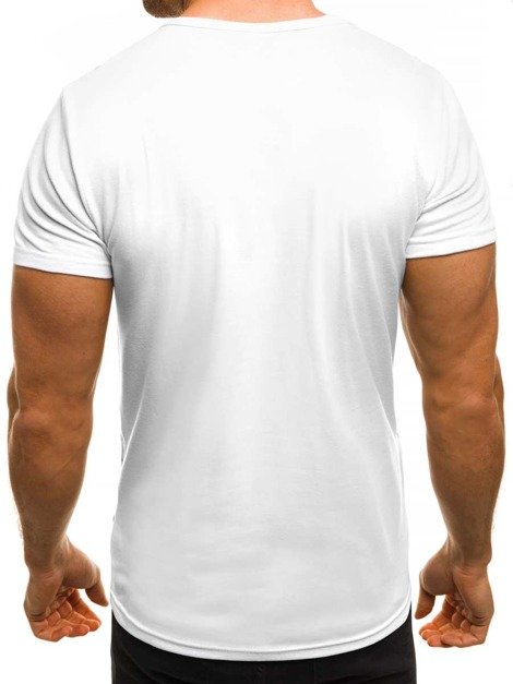 OZONEE JS/SS351 Camiseta de hombre blanca
